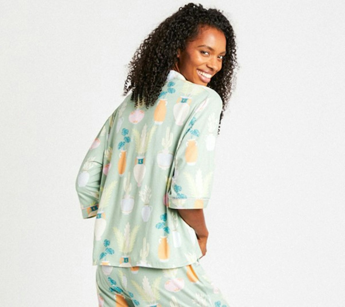 Nature Print Button Up Short Pyjama Set