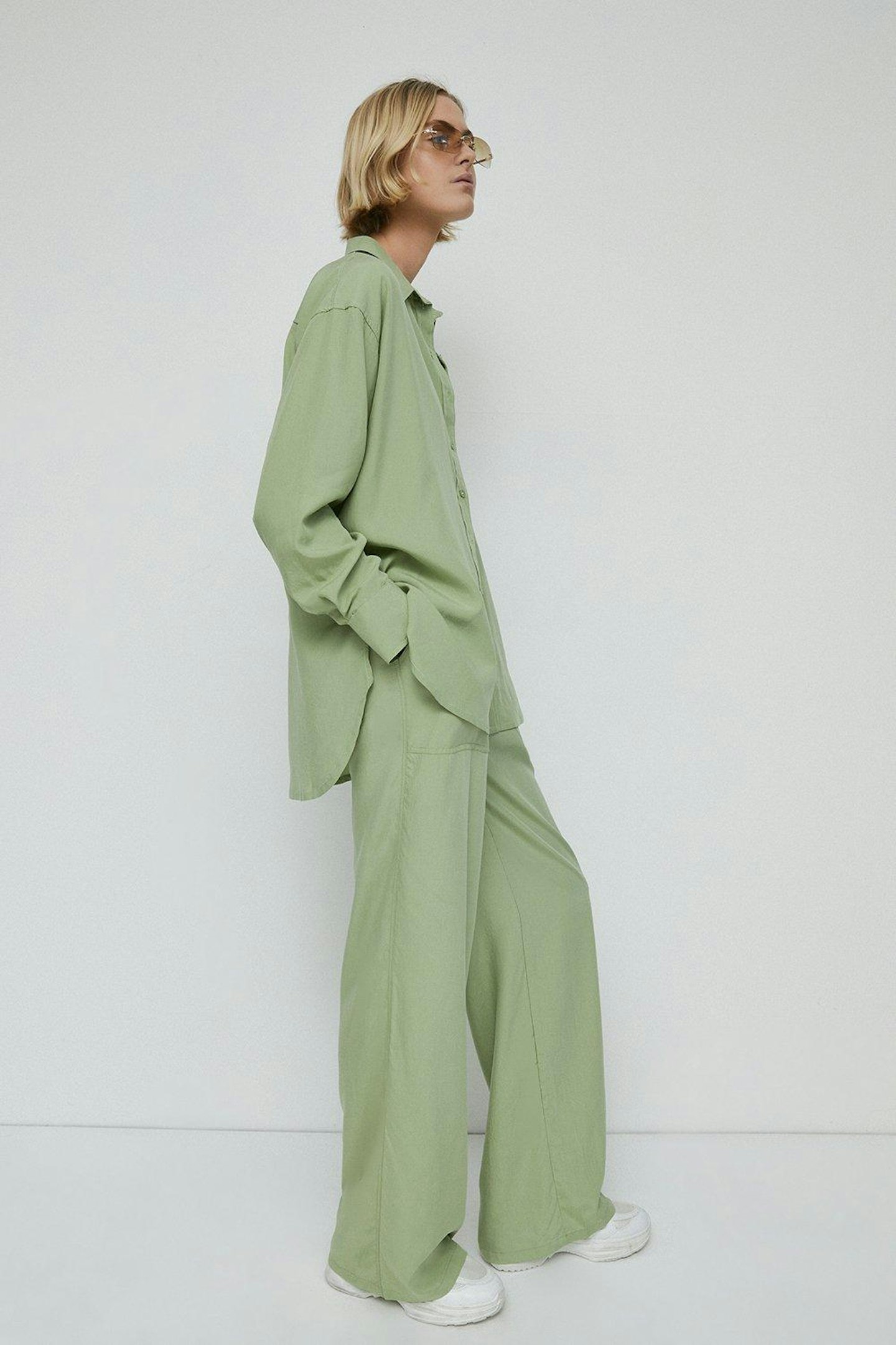 Warehouse, Premium Lyocell Drawstring Wide Leg Trousers, WAS £55 NOW £44