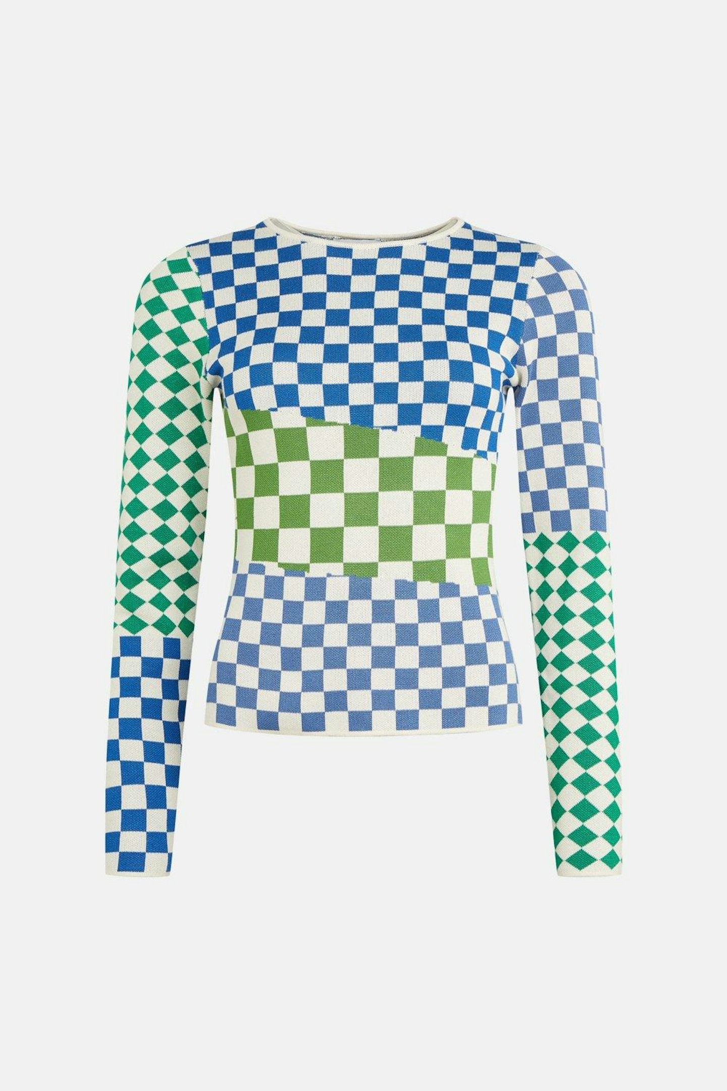 Warehouse, Patchwork Check Knit Jumper, WAS £69 NOW £55.20