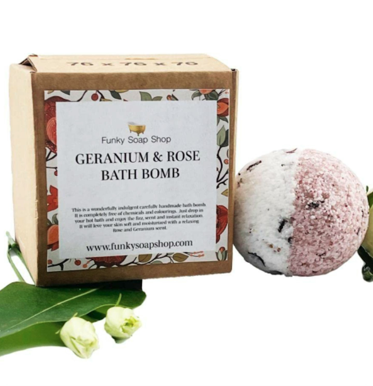Handcrafted Geranium and Rose Bath Bomb