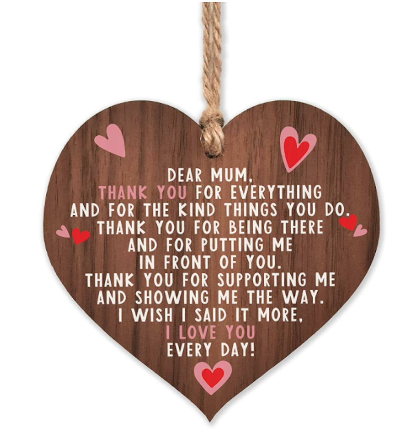 Wooden Hanging Heart Plaque