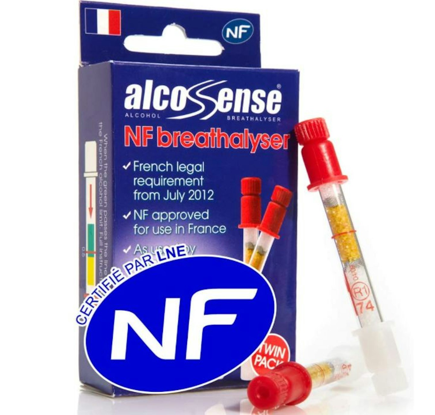 AlcoSense French NF Certified Breathalysers - Twin Pack
