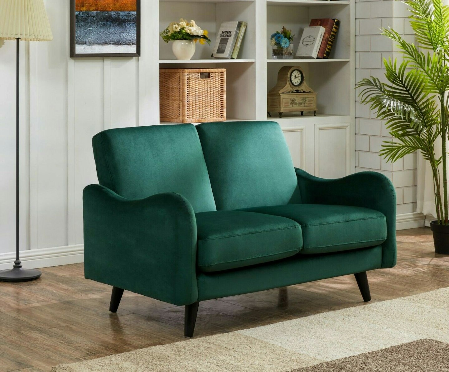 Wave, Green Velvet Two Seater Sofa, £249