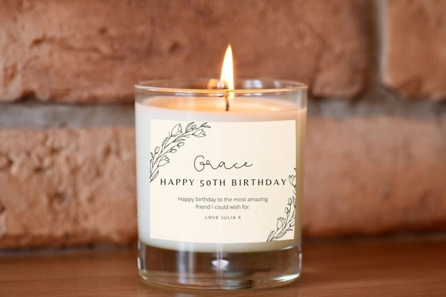 Personalised 50th Birthday Candle