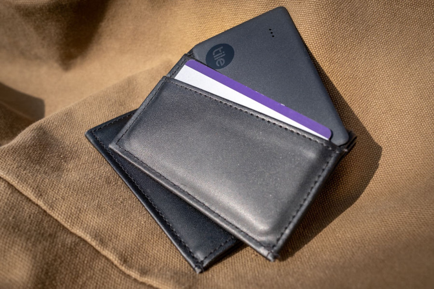 Tile Slim shown in a wallet