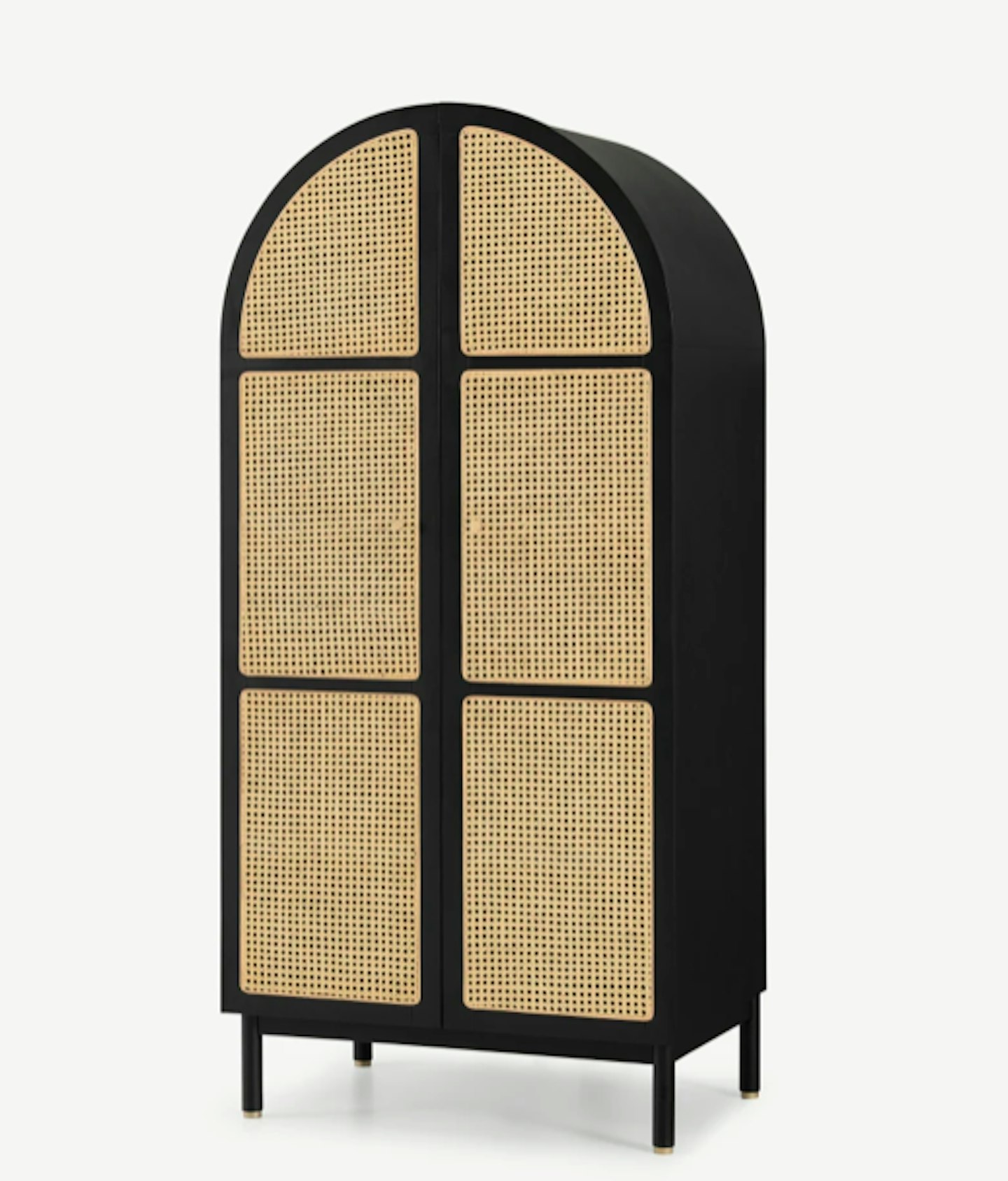 MADE, nkhara Double Wardrobe, Rattan & Black Stain Oak, £975