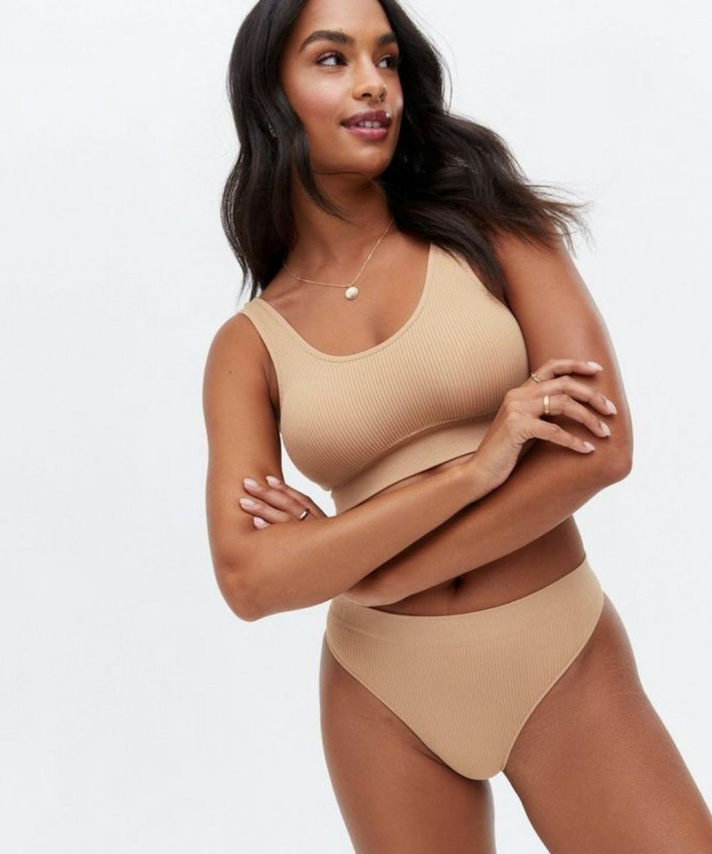 Tan Seamless Crop Top Bra