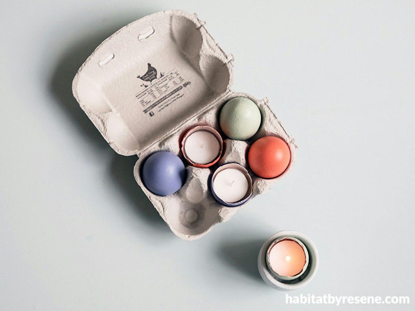 Easter crafts for adults: eggshell tea light holders
