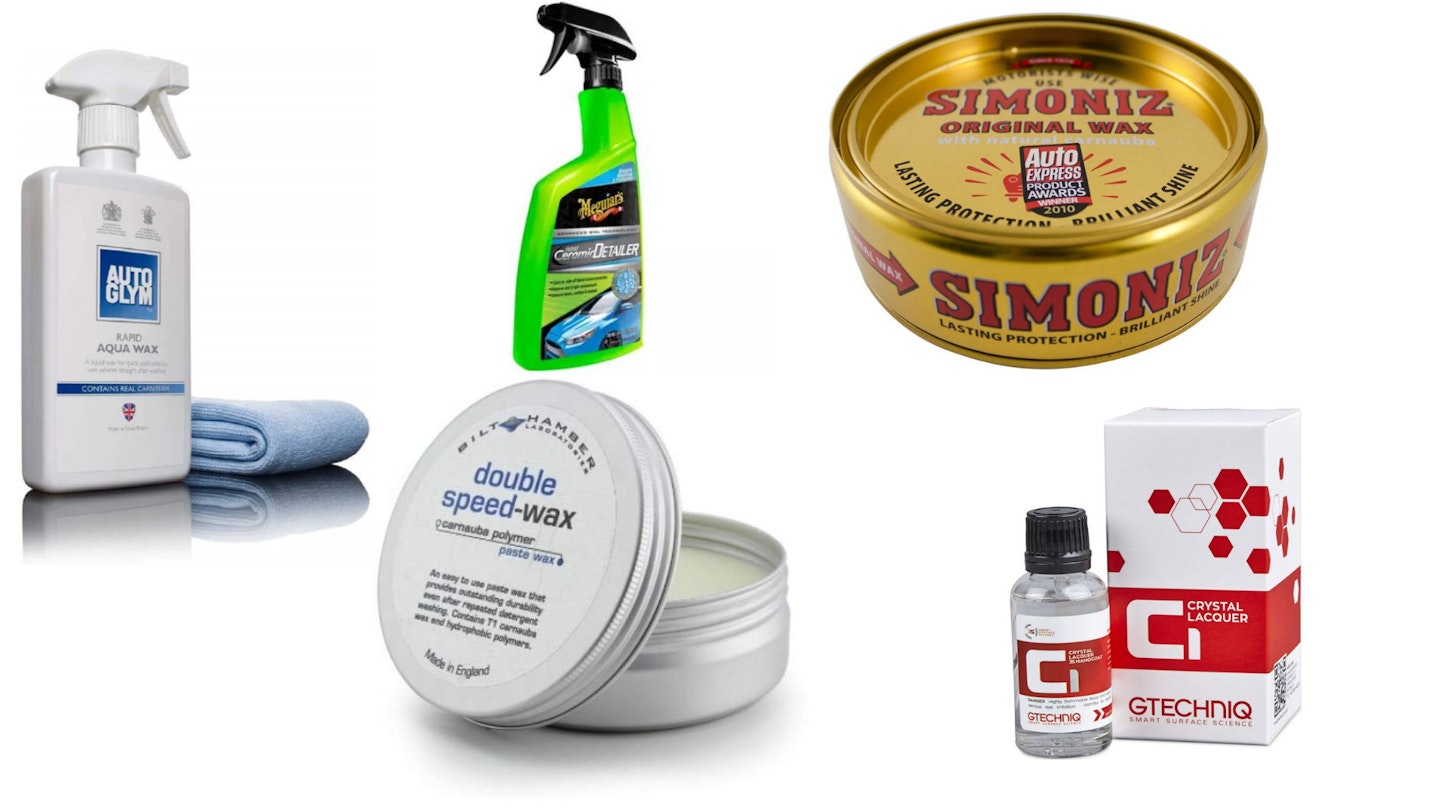 A selection of car paint protection products