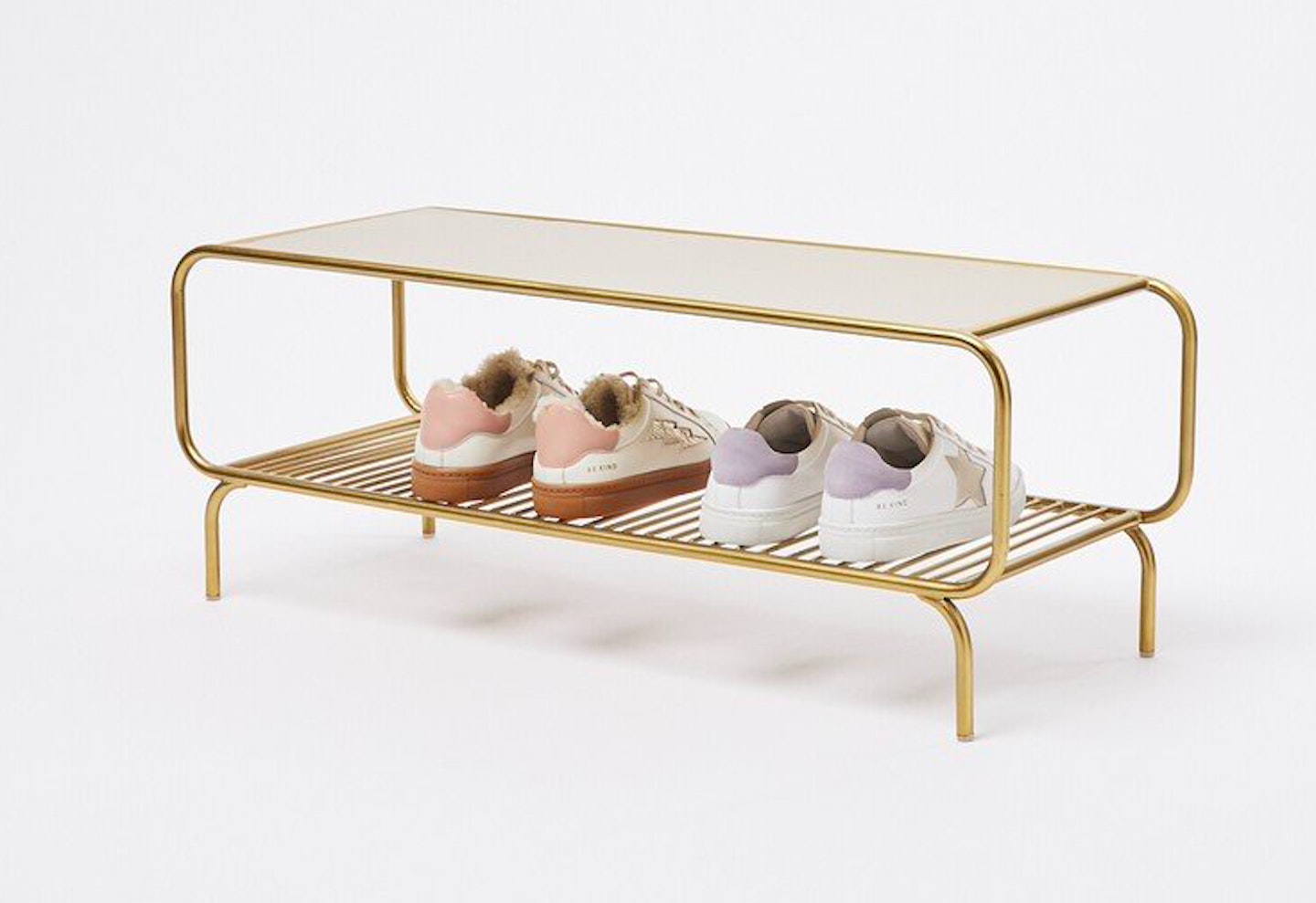 Oliver Bonas, Luciana Gold Metal Shoe Rack, £185