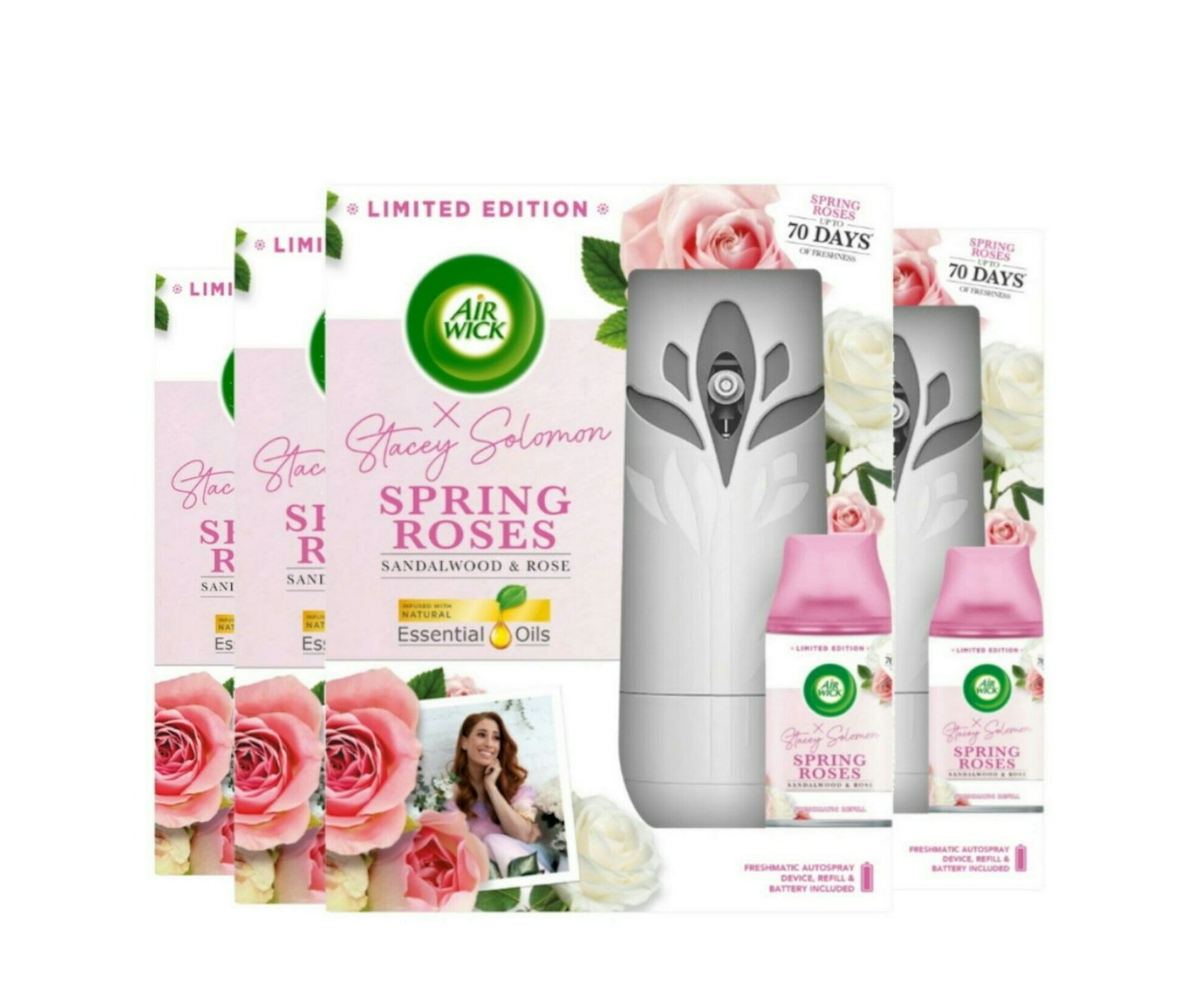 4 x Air Wick Freshmatic Air Freshener Kit Spring Roses 250ml