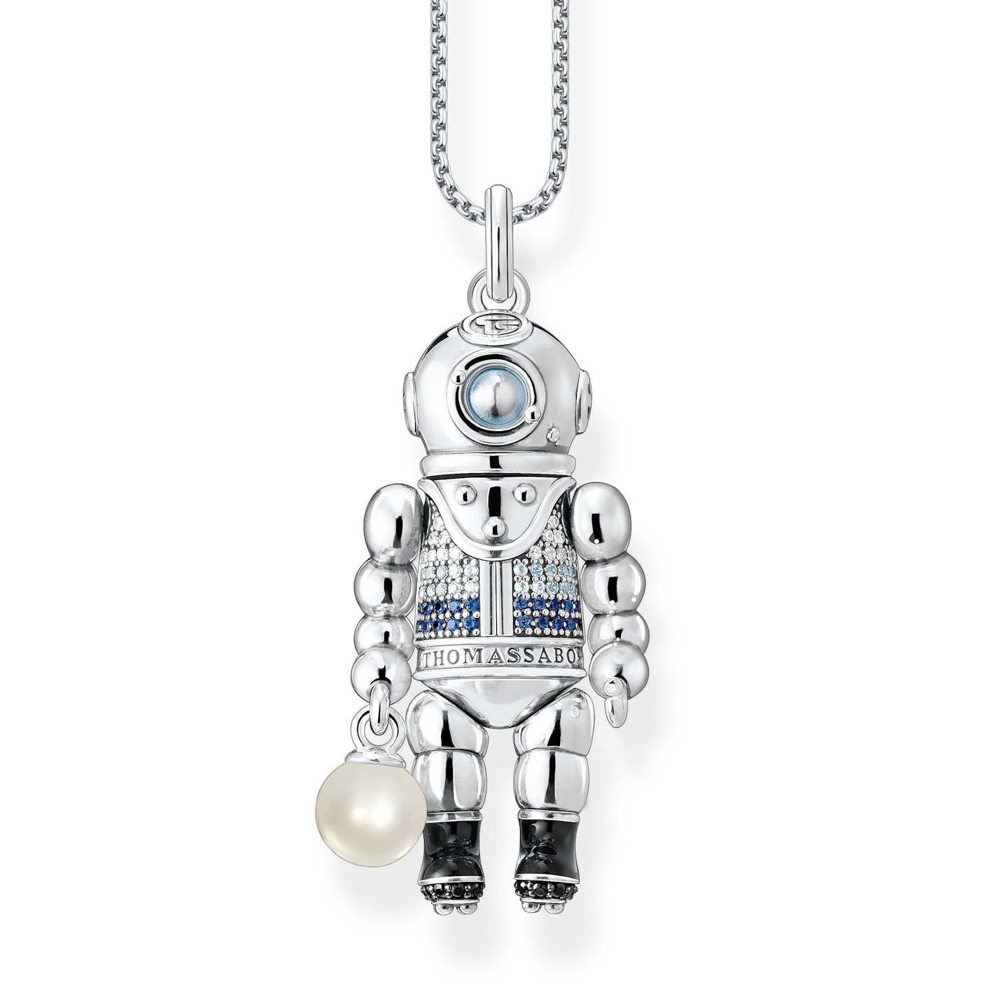 Diver Pendant With Pearls And Stones