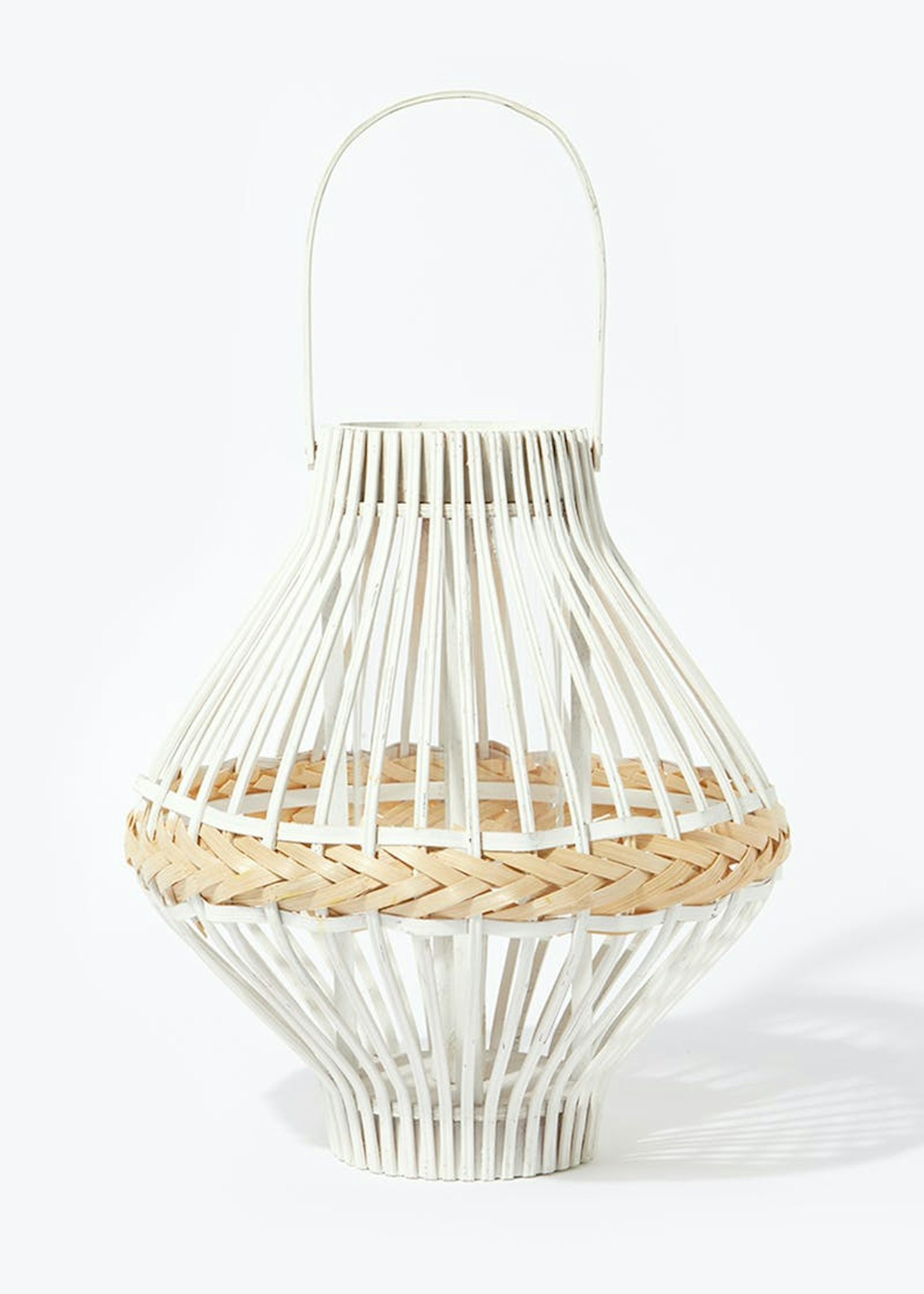 Matalan, White Woven Mix Lantern, £22