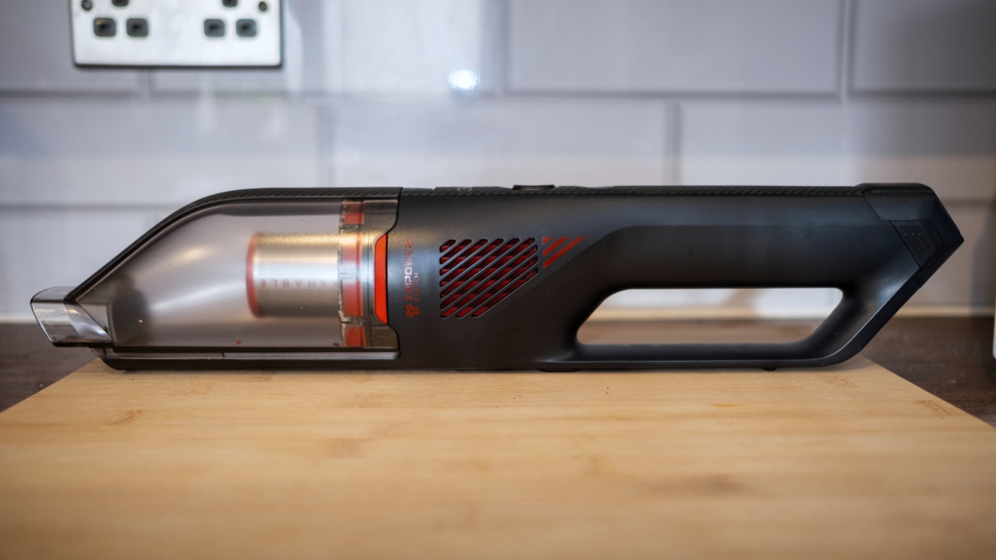 Eufy HomeVac H30 Handheld Vacuum on a bread board