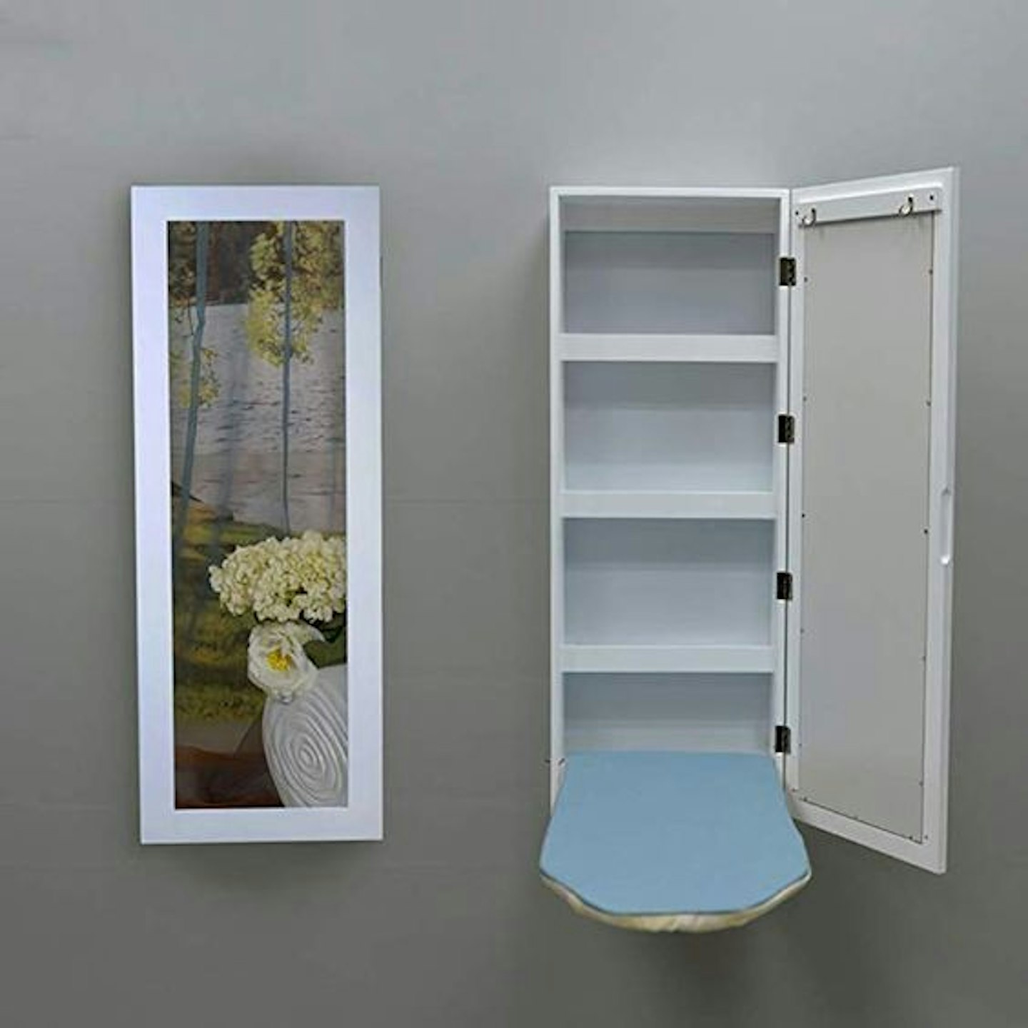 Ironing board storage cupboard