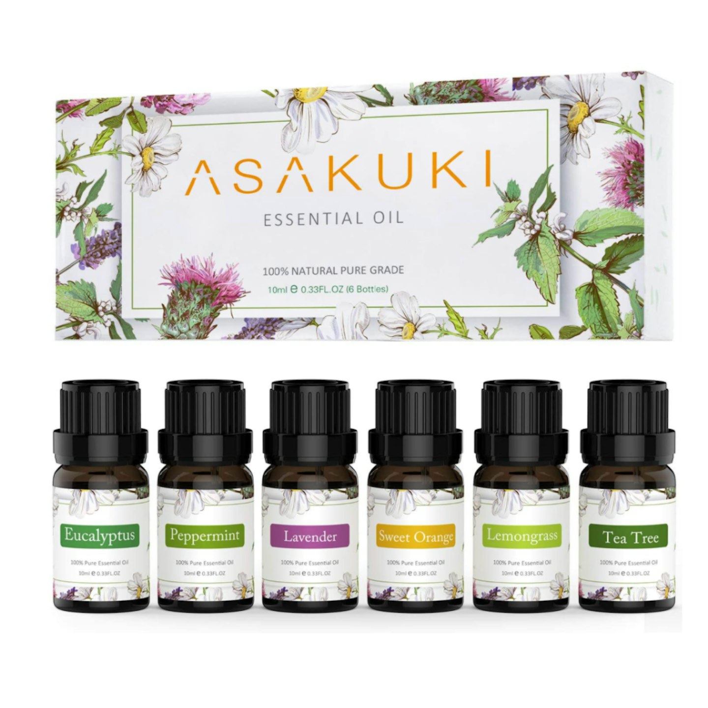 ASAKUKI Starter Kit Pure Essential Oils Gift Set