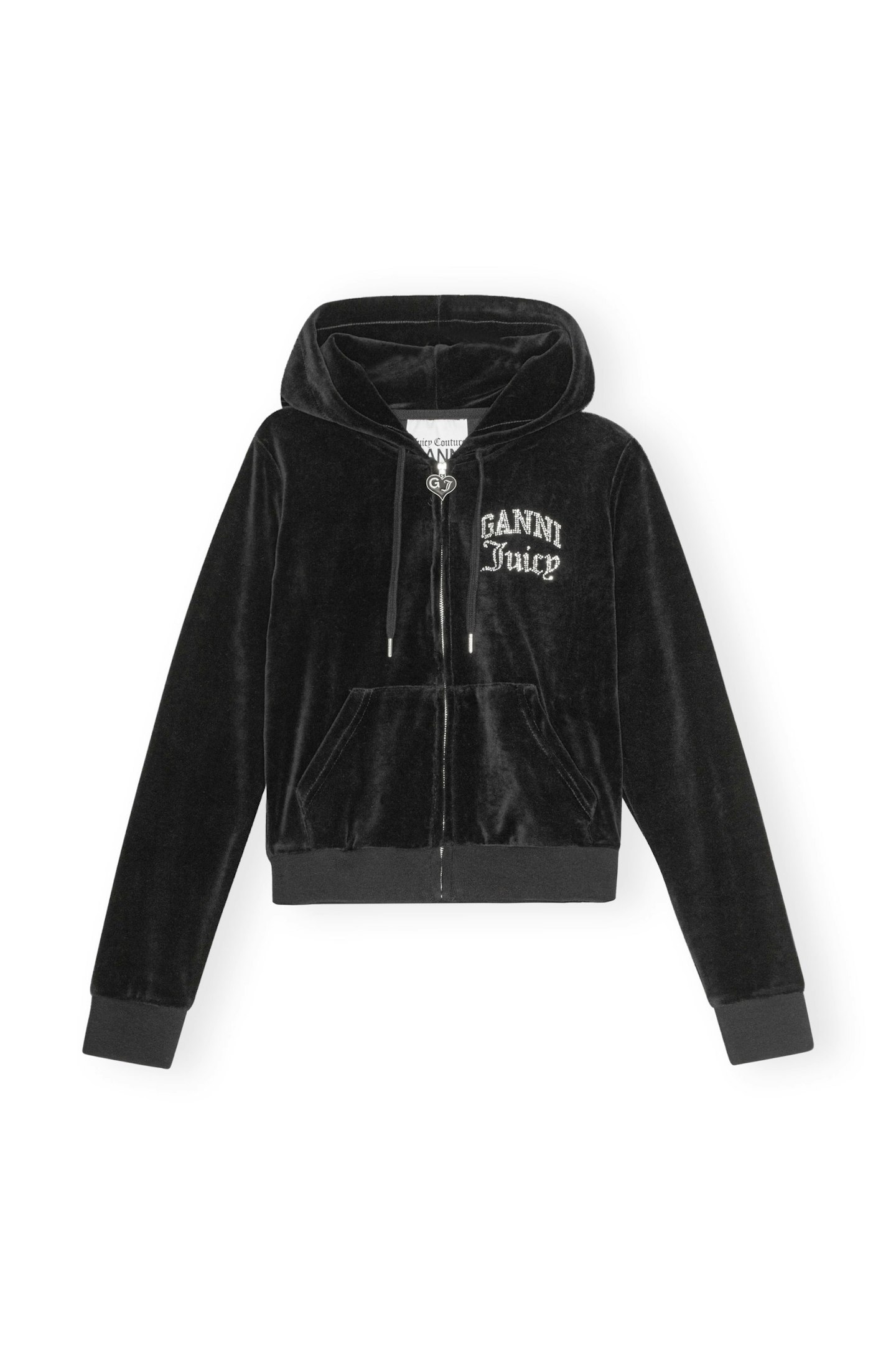 GANNI x Juicy Couture Velvet Track Zipper Hoodie Sweatshirt, £175