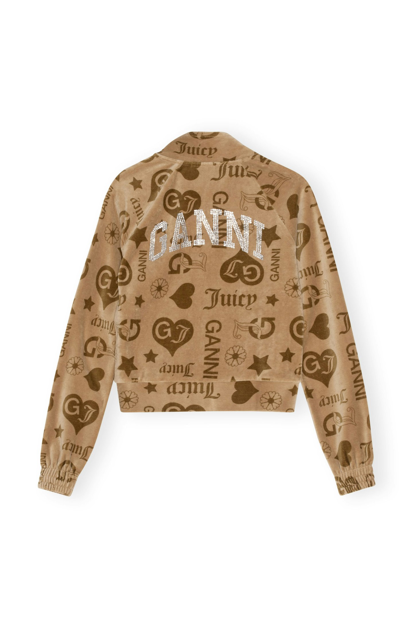 GANNI x Juicy Couture  GANNI X Juicy Logo Velvet Track Zipper Sweatshirt, £175