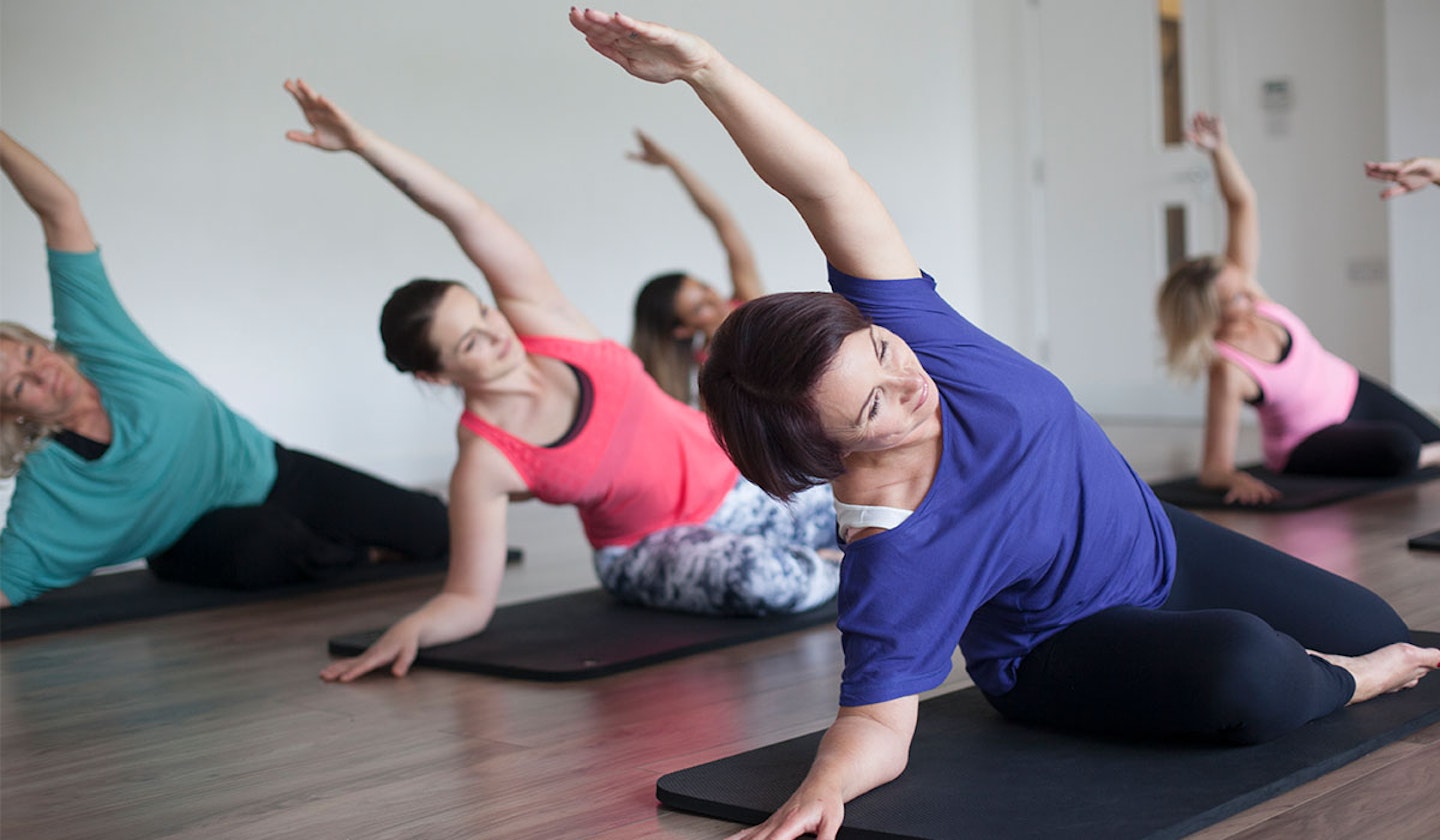 women in pilates class