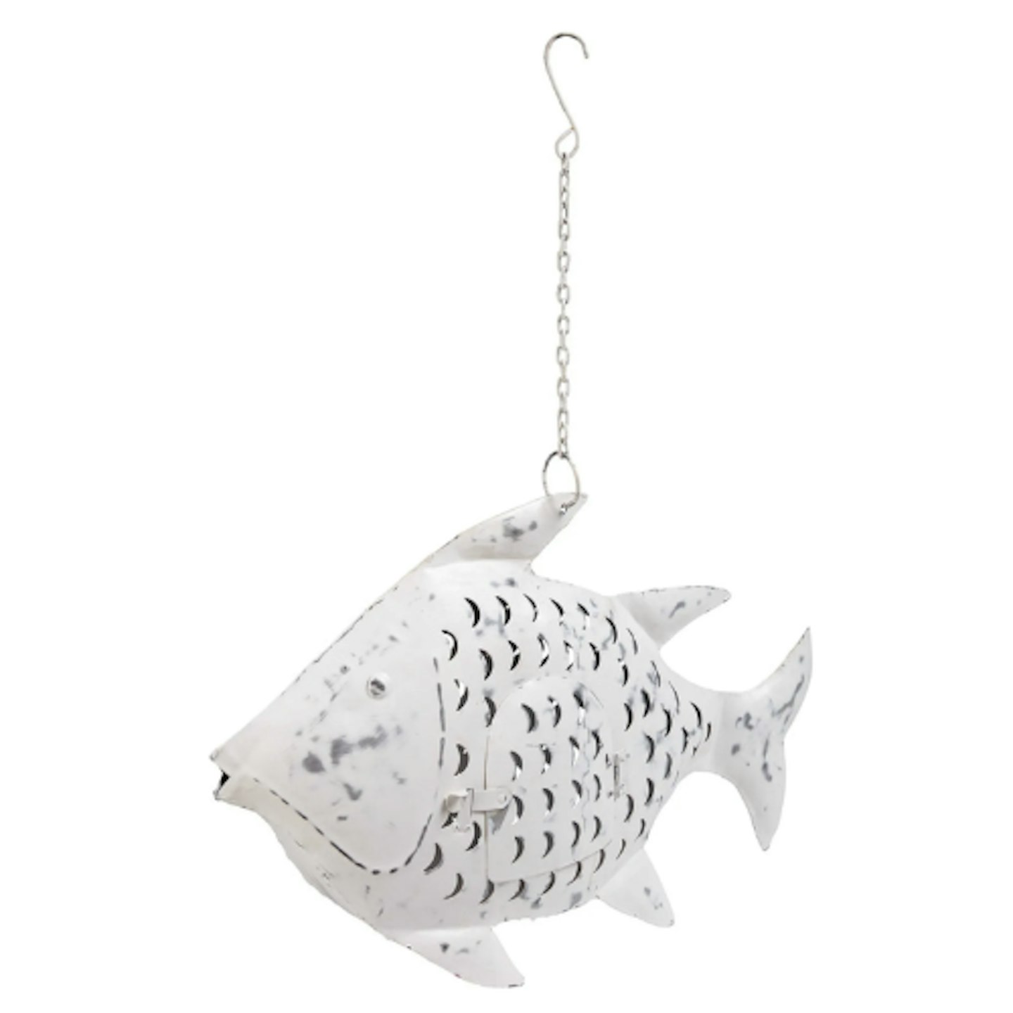 Adriatique Patinated White Metal Fish Lantern