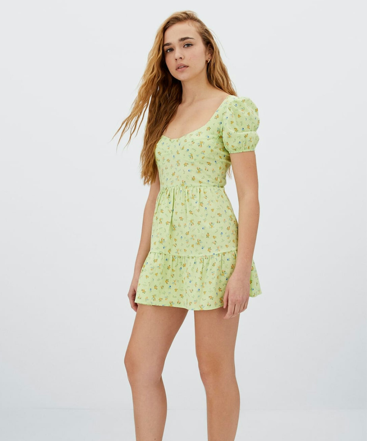 Stradivarius Sh ort Bridgerton dress with sweetheart neckline