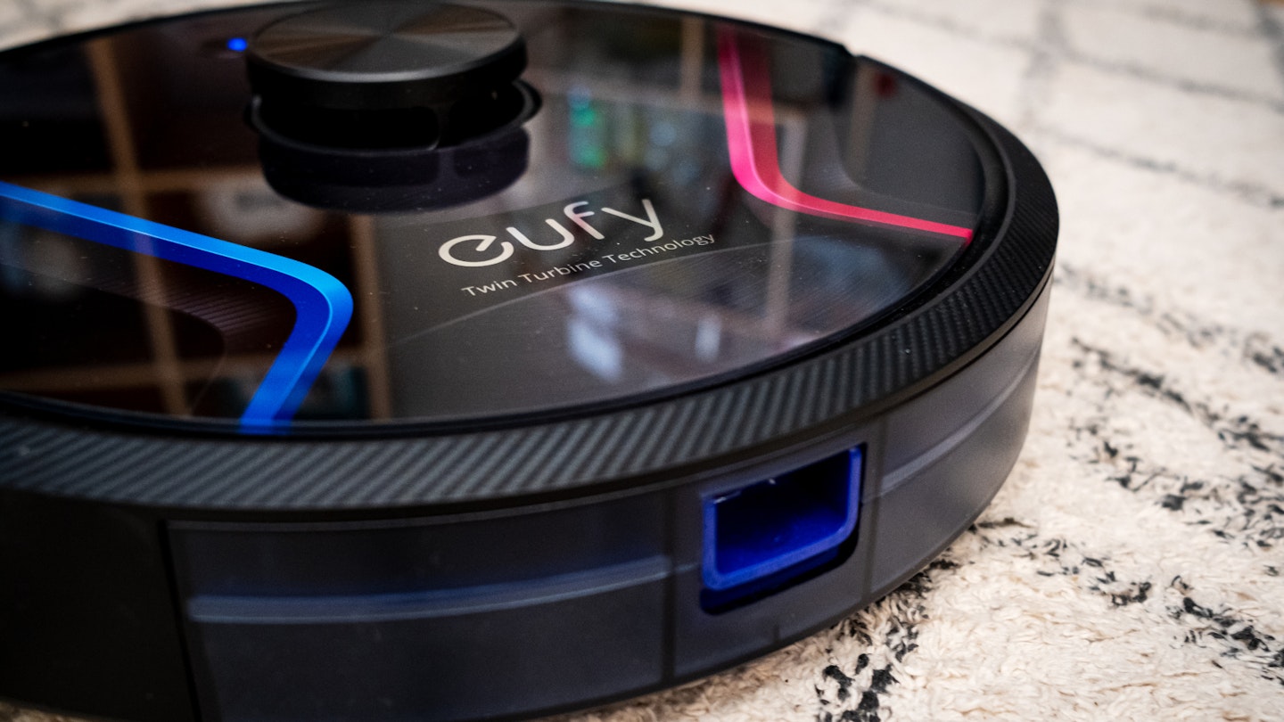 Eufy RoboVac X8 review image of the device on a carpet