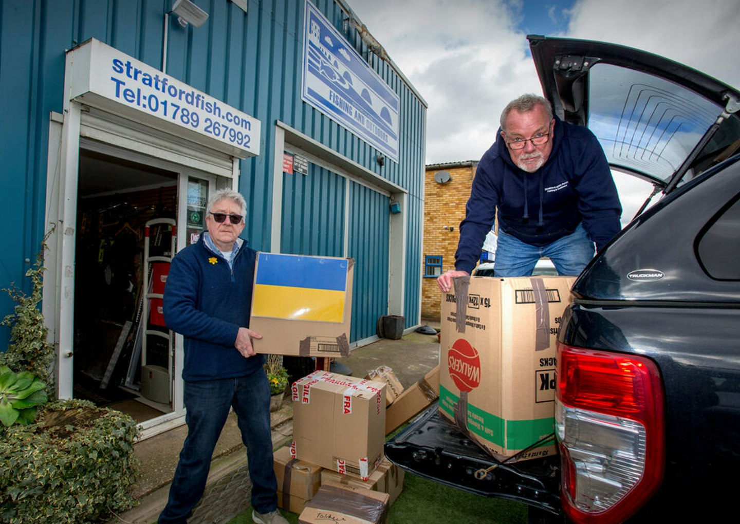 Martyn Edwards, of Stratford-on-Avon Fishing and Outdoors, has been collecting emergency donations