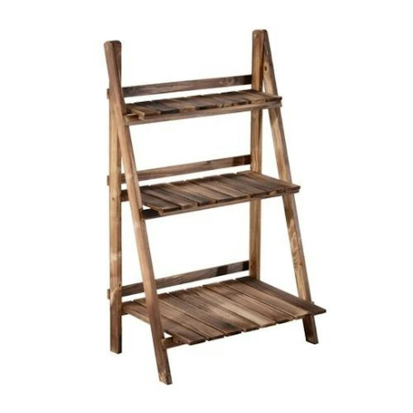 Outsunny Wooden Folding Flower Stand 3 Tier Planter Display Ladder