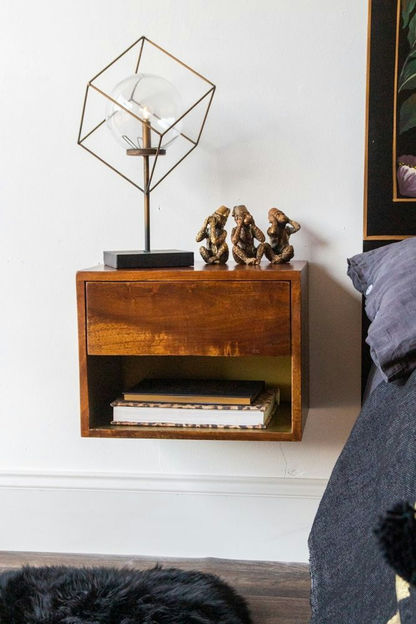 Rockett St George, Mango Wood Wall-Hung Bedside Shelf, £138