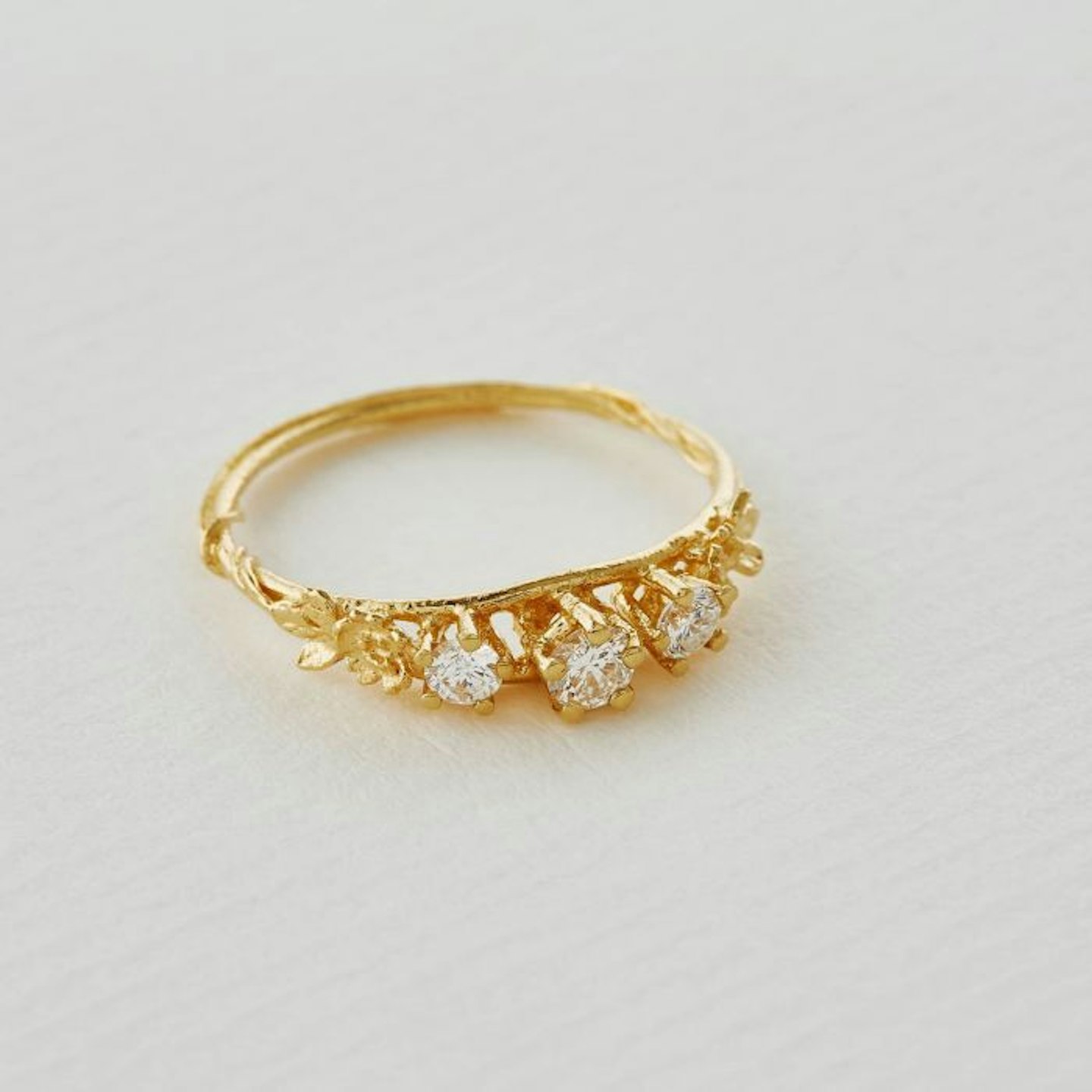 Alex Monroe, Rosa Centifolia Trilogy Diamond Ring