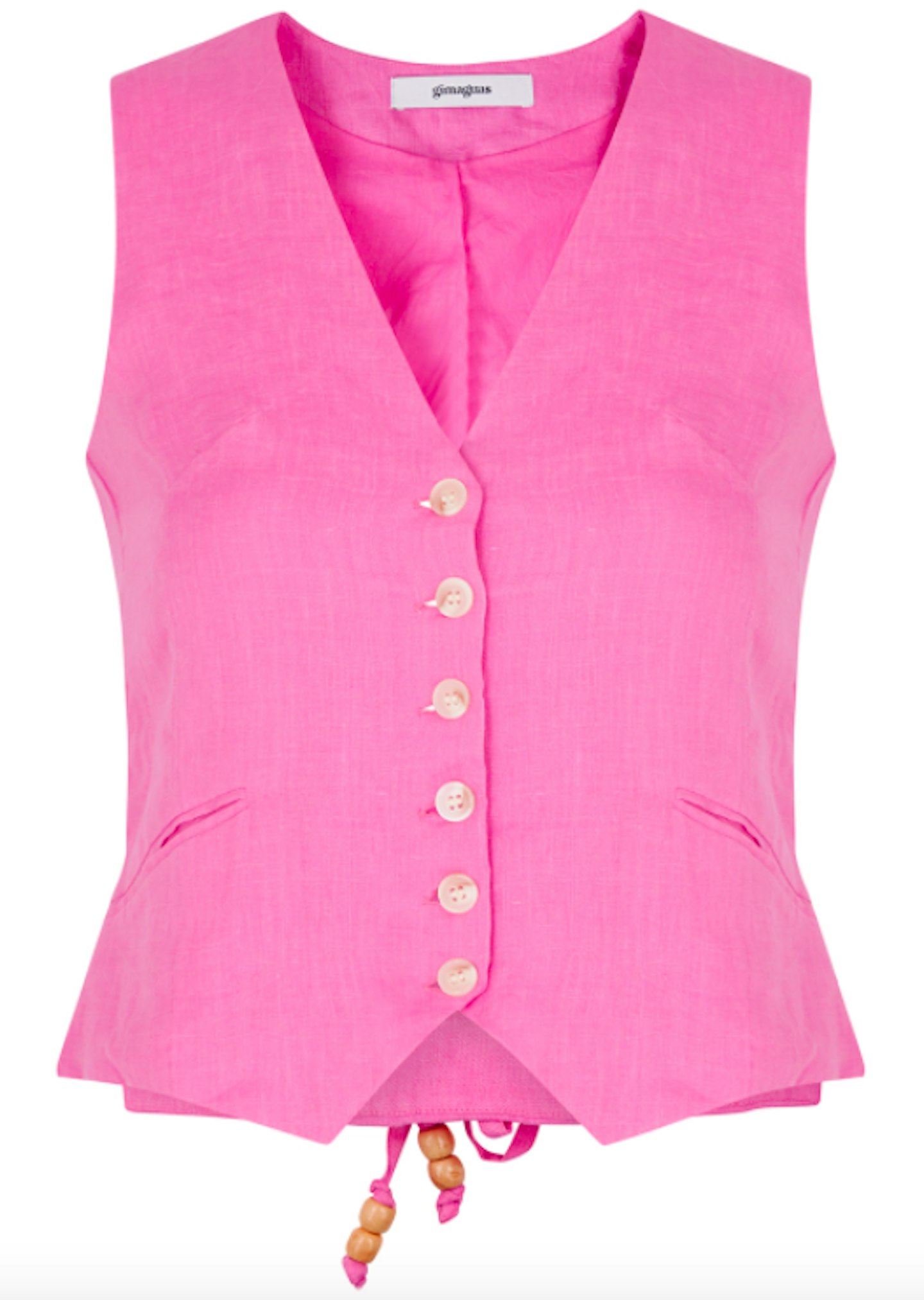 Gimaguas, Sunset Pink Linen Waistcoat, £110