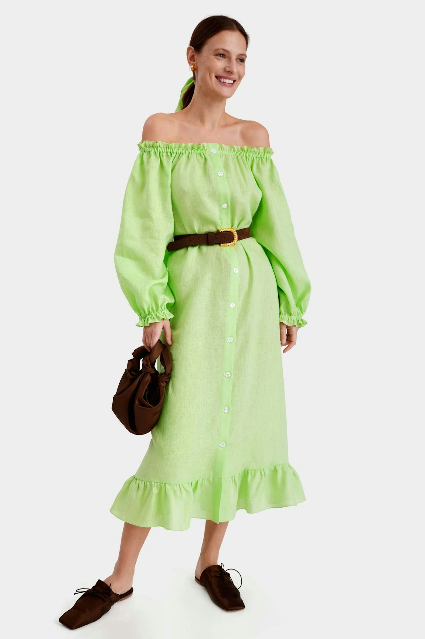 Sleeper, Loungewear Dress In Lime, WAS £190 NOW £95