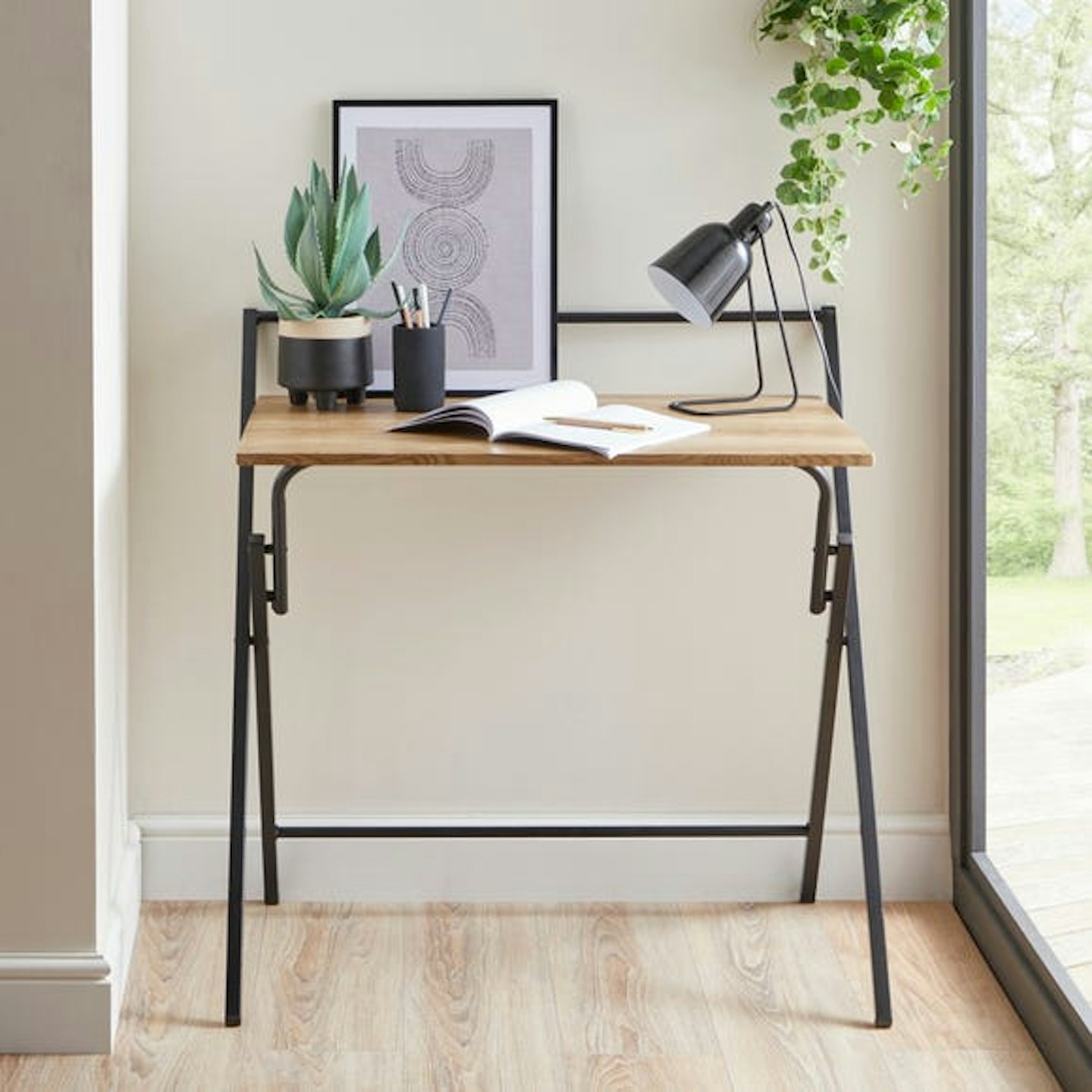 Dunelm, Evelyn Oak Effect Folding Desk, £49