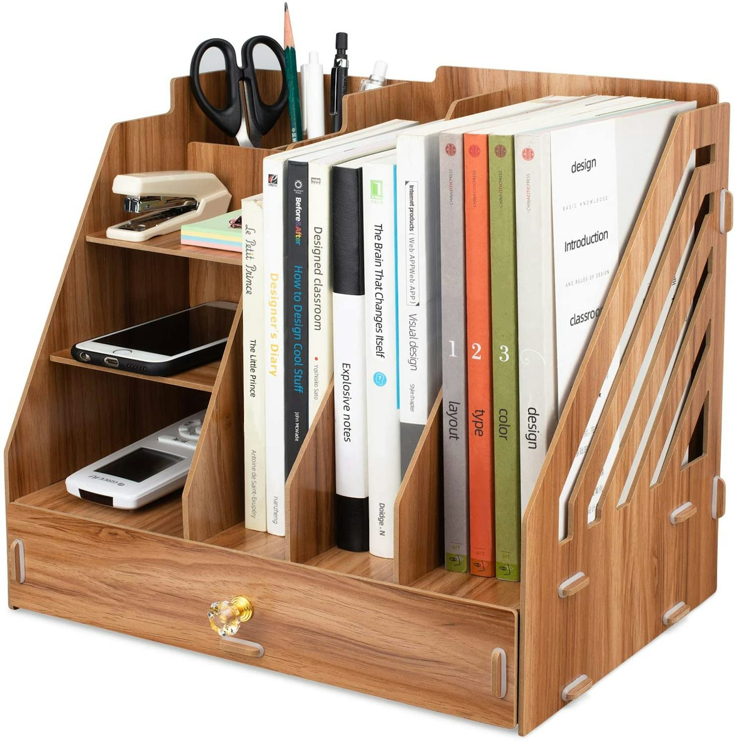 Amazon, Office Wooden Stationery Desk Tidy Storage Organiser, £16.99