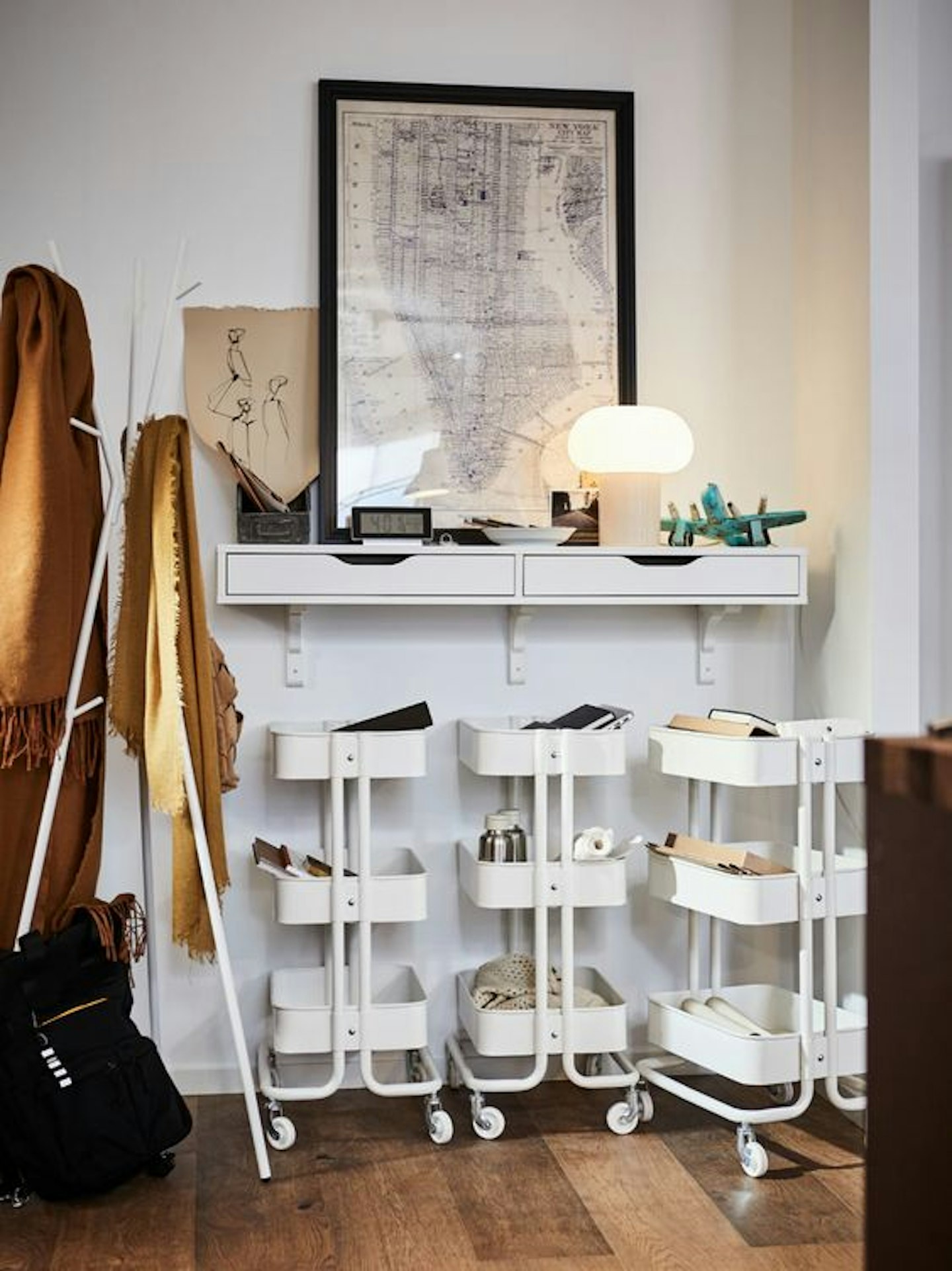 home office decor ideas - trolley storage