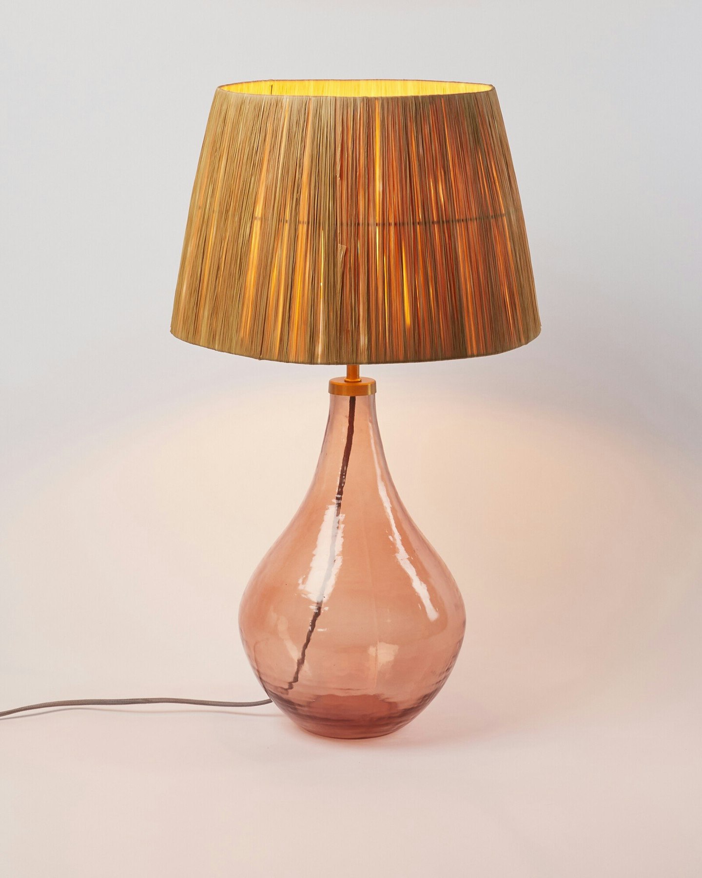 Oliver Bonas, Verre Pink Glass Desk & Table Lamp, WAS £125 NOW £88