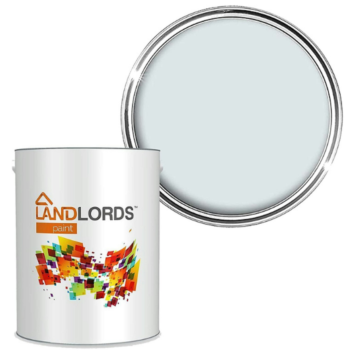 A can of Landlords Masonry Paint with a view of the open can
