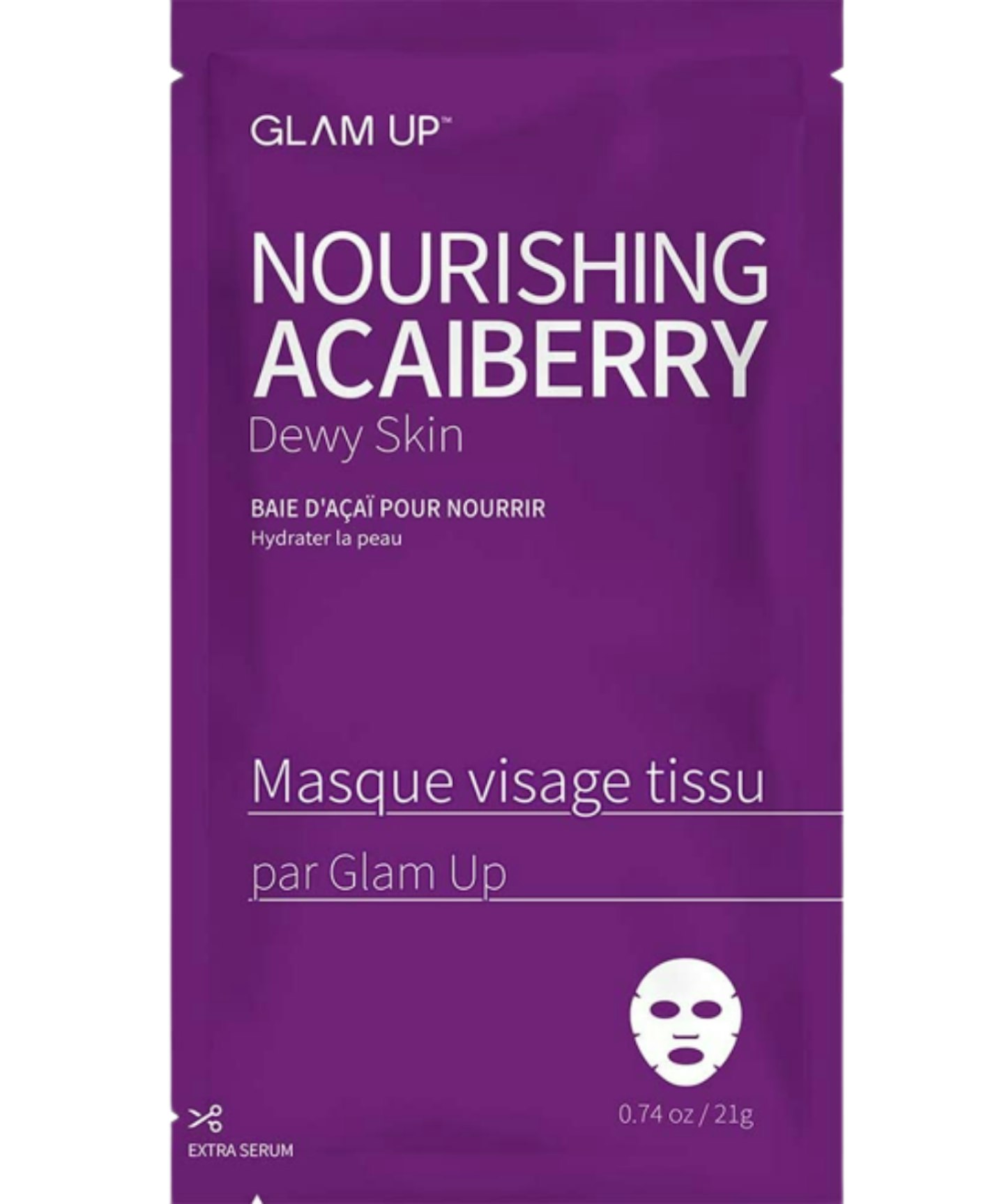 A picture of the Nourishing Acai Berry Sheet Mask from Glam Up.