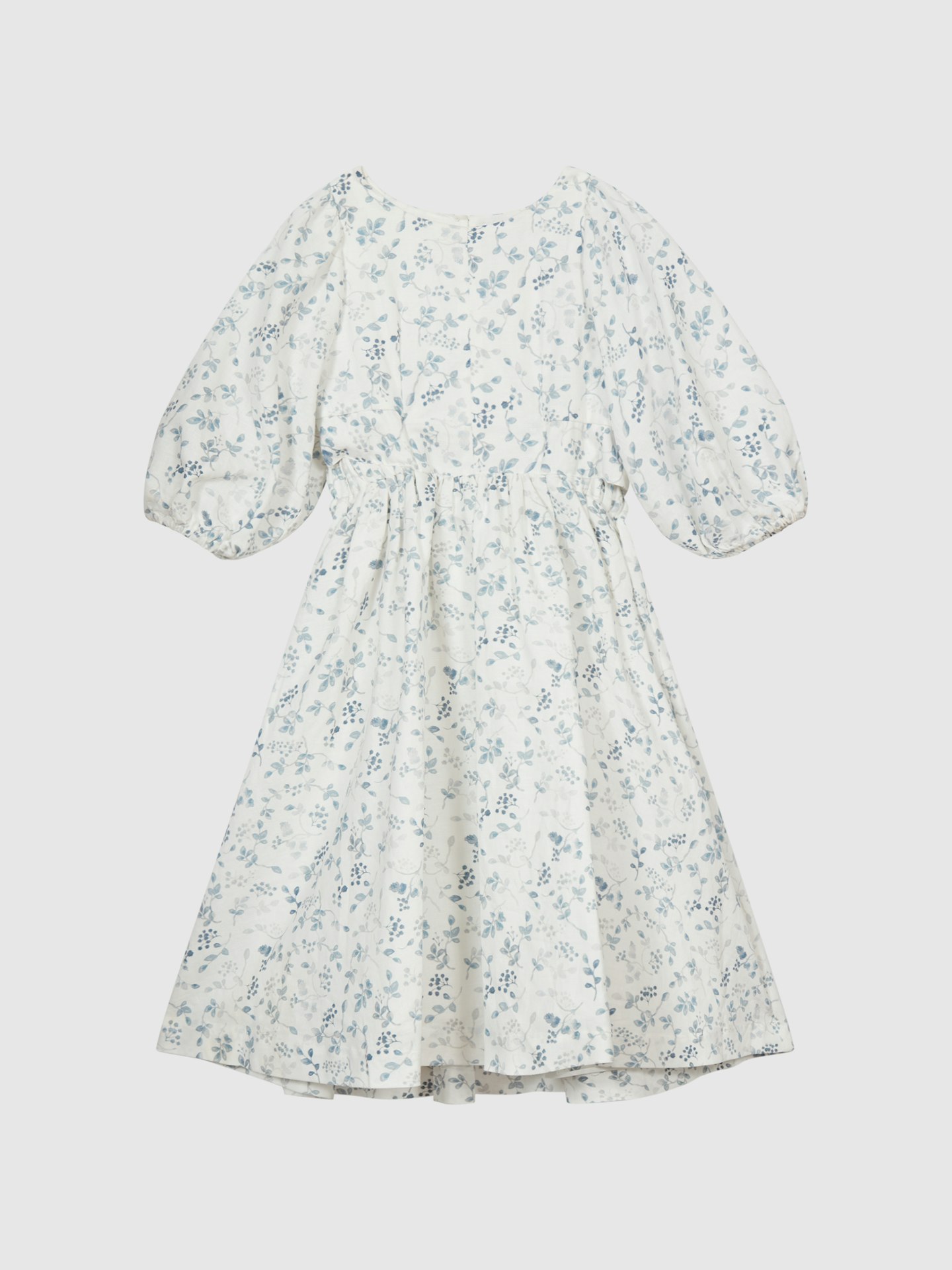 Puff-Sleeve Cut-out Back Midi Dress, £88