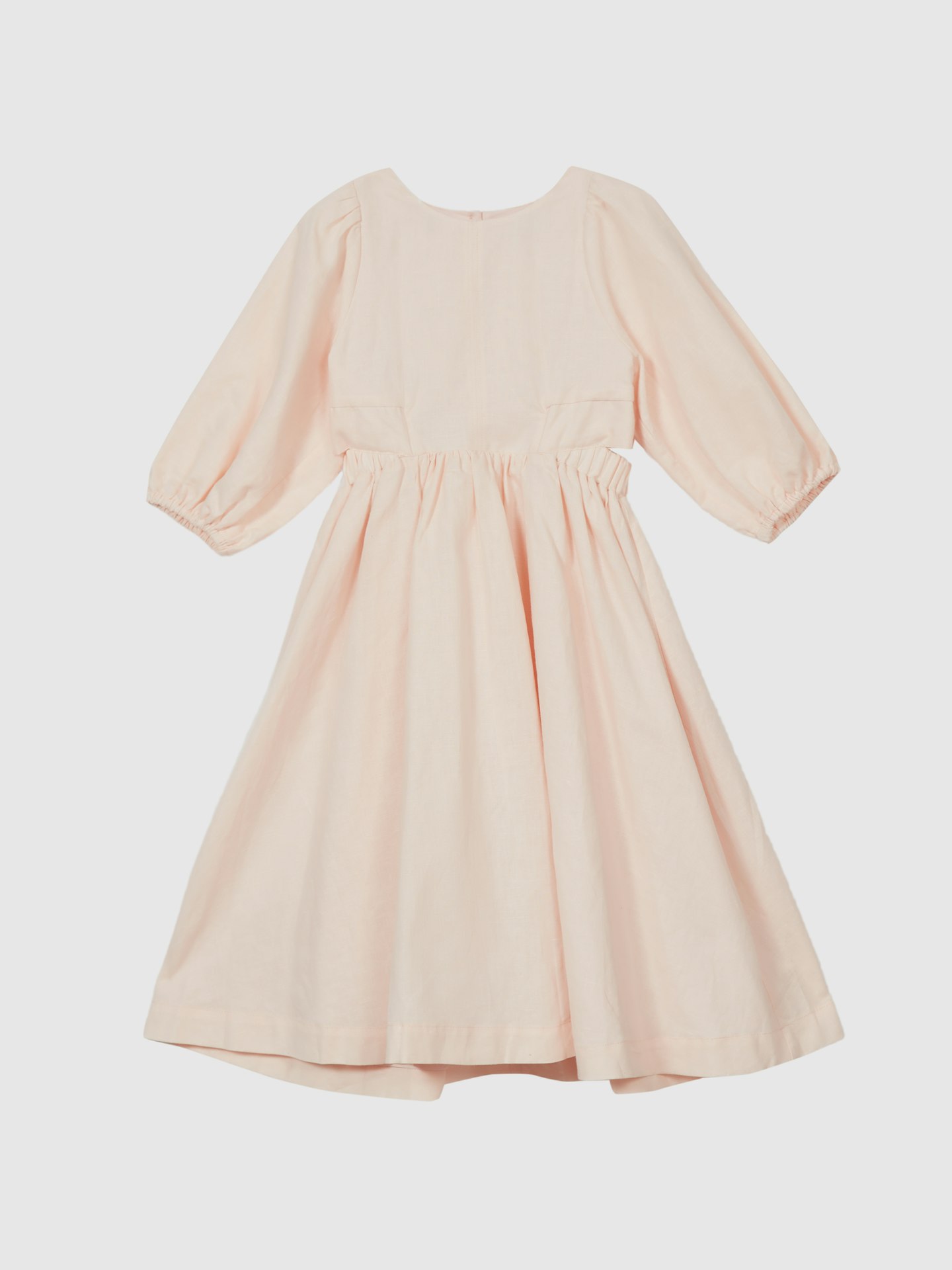 Puff-Sleeve Cut-Out Back Midi Dress, £88