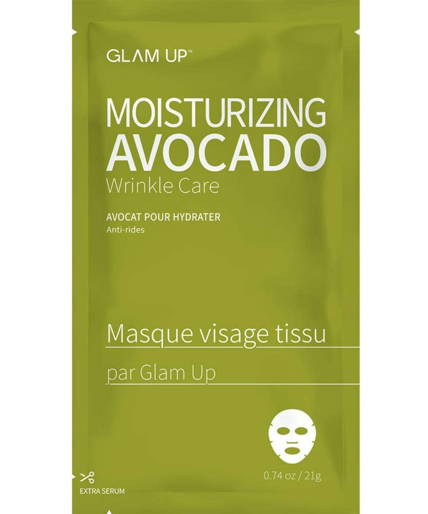 A picture of the Moisturising Avocado Sheet Mask by Glam Up.