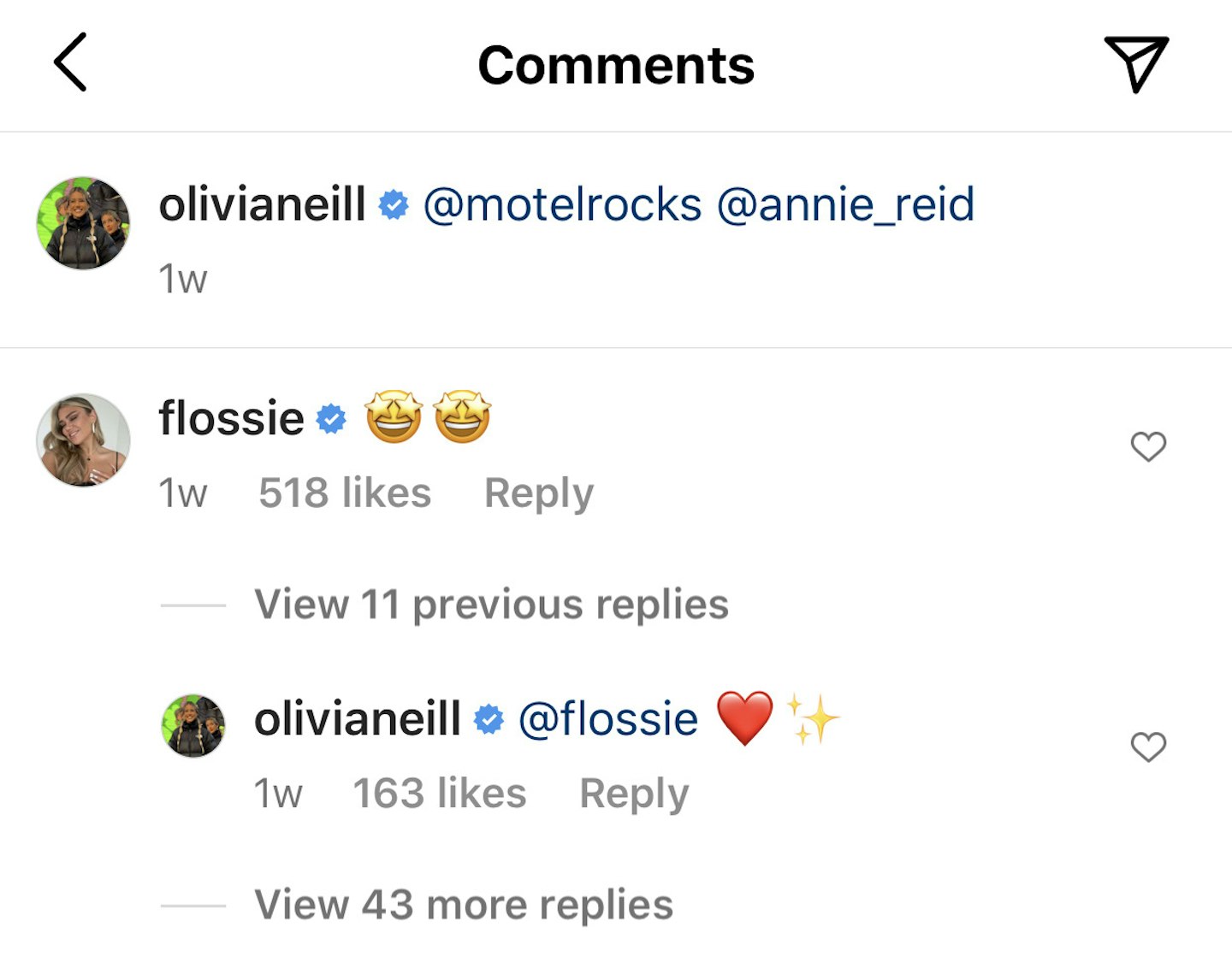 why are flossie and olivia neill not friends anymore