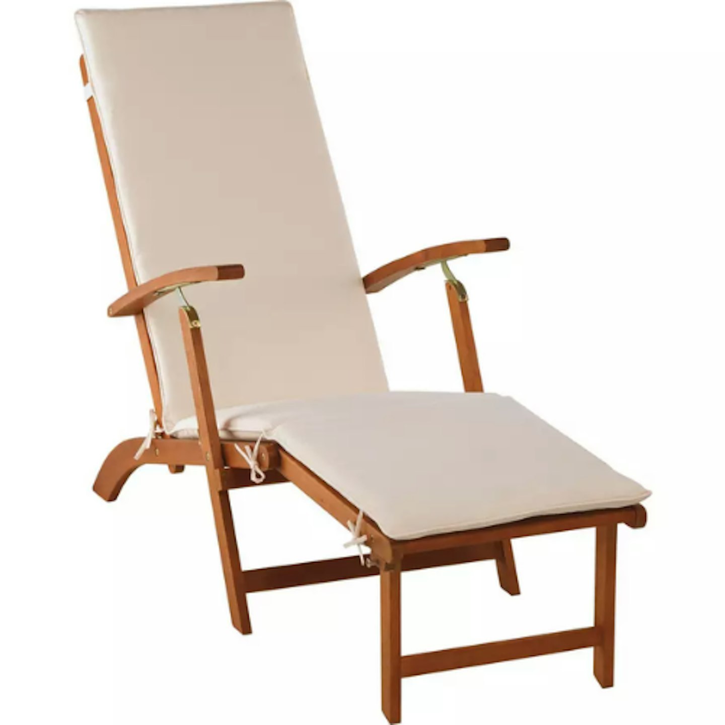 Argos Home Wooden Sun Lounger with Cushion