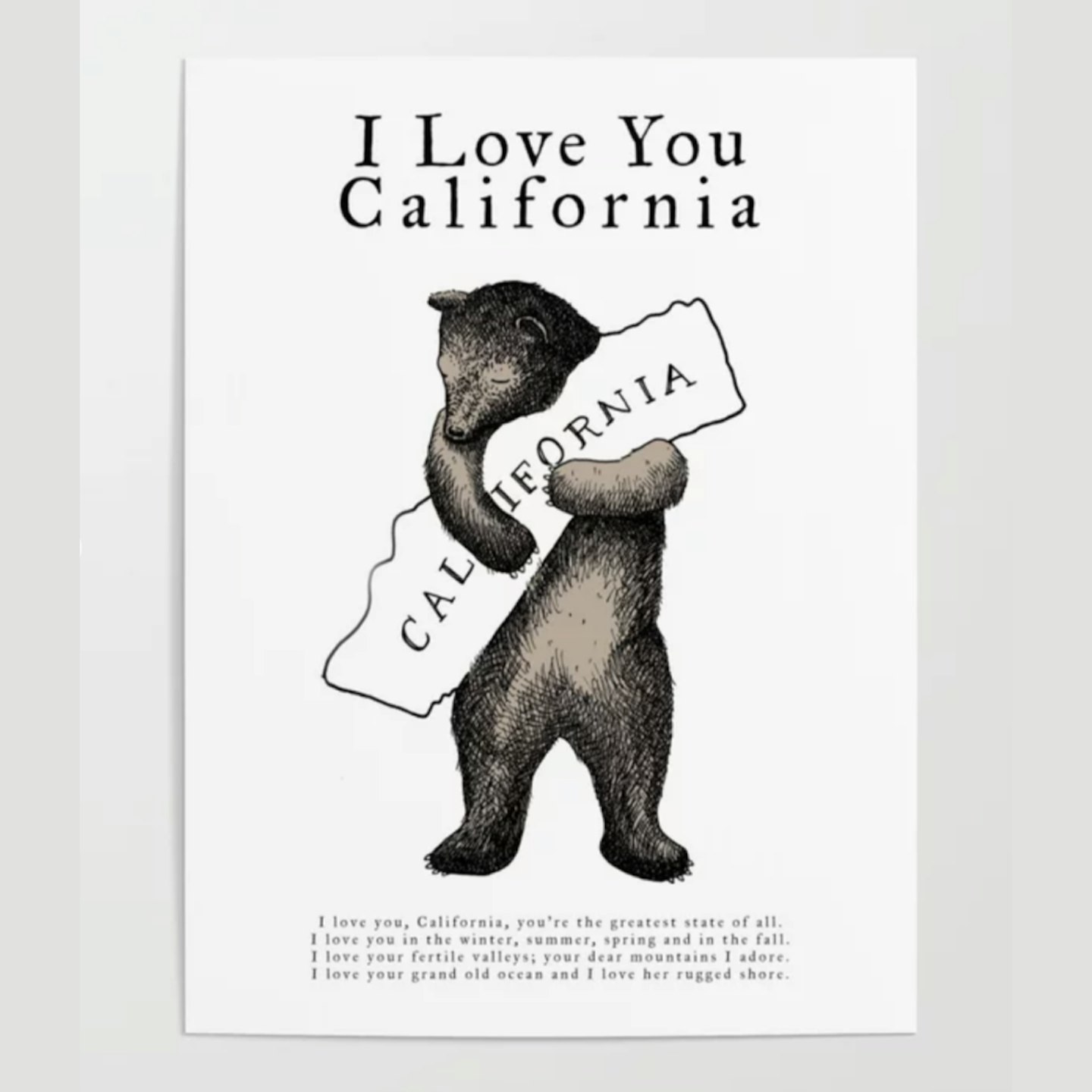 I Love You California Poster, £9.69 upwards