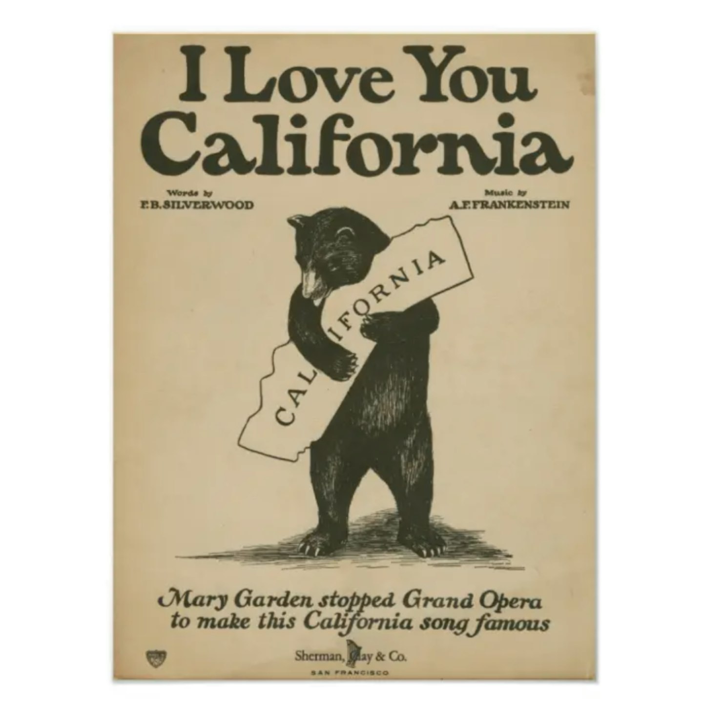 I Love You California Poster, £13.60