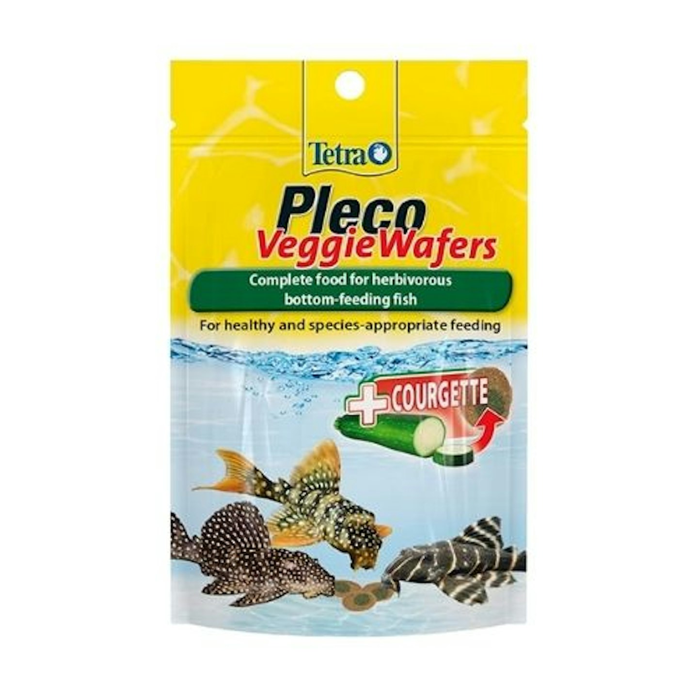 Tetra Pleco Veggie Wafers Fish Food, Complete Fish Food for Herbivorous Bottom-Feeding Fish, 42 g