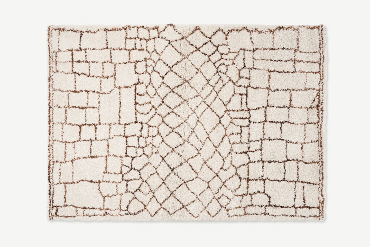 MADE, Kafu Berber-Style Rug, Large 160 x 230 cm, Off-White & Terracotta, £225
