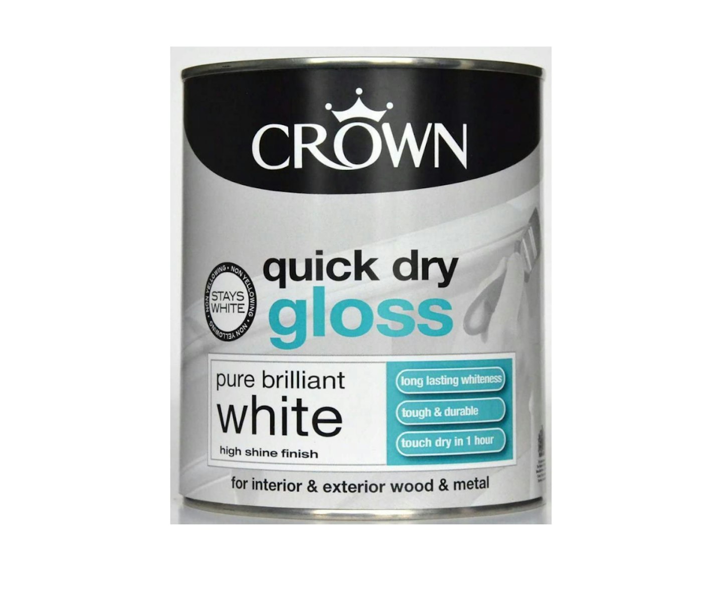 Crown Quick Dry Gloss 750ml Pure Brilliant White