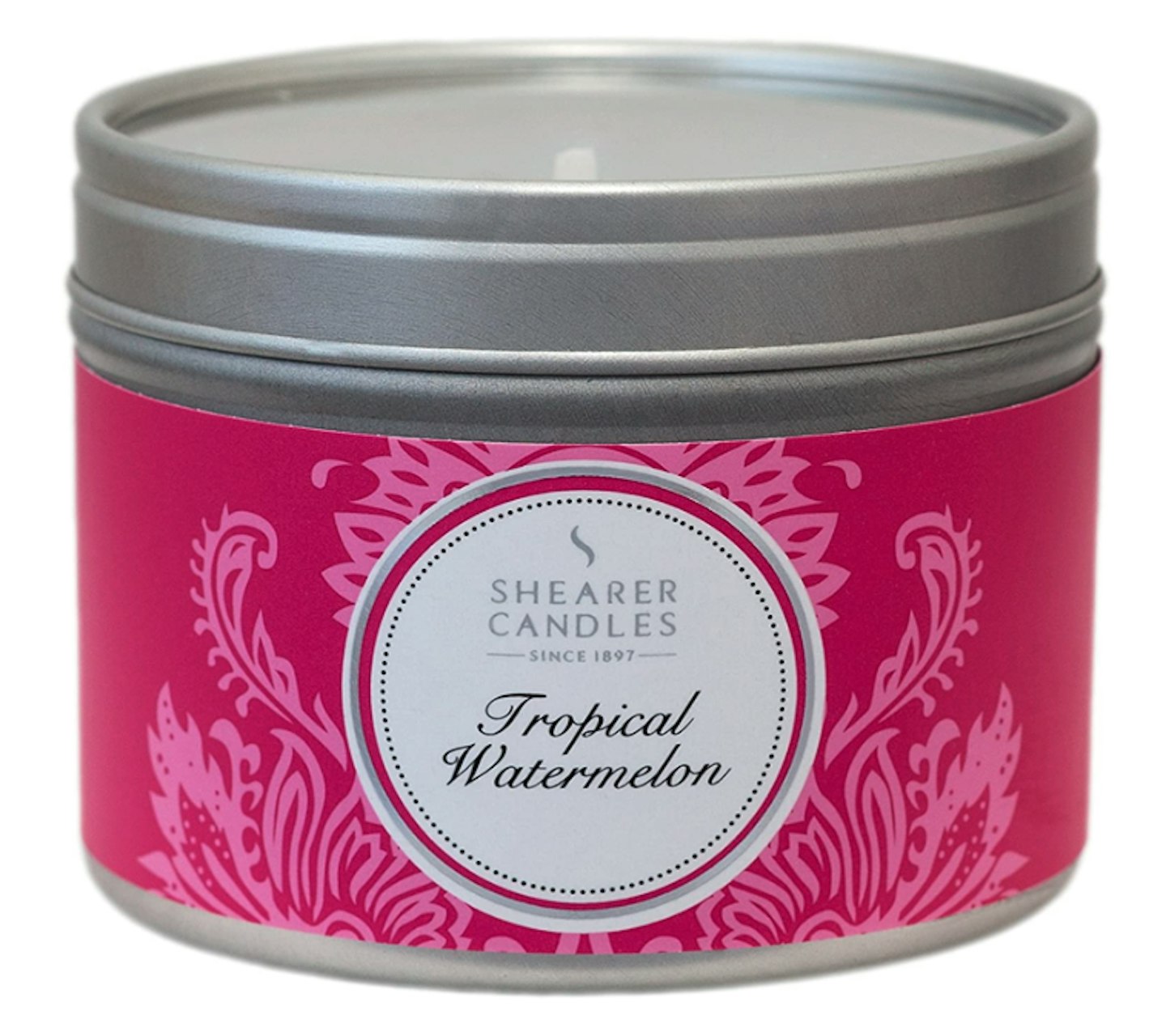 Shearer Candles Tropical Watermelon Small Scented Silver Tin