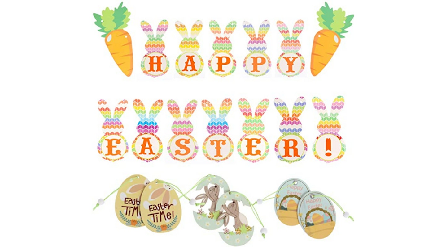 A picture of what's included in the Easter Decorations set available to buy.